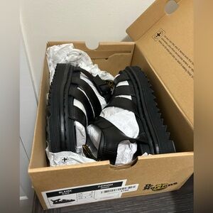 Dr. Martens Blaire Fisherman Sandal, brando black leather